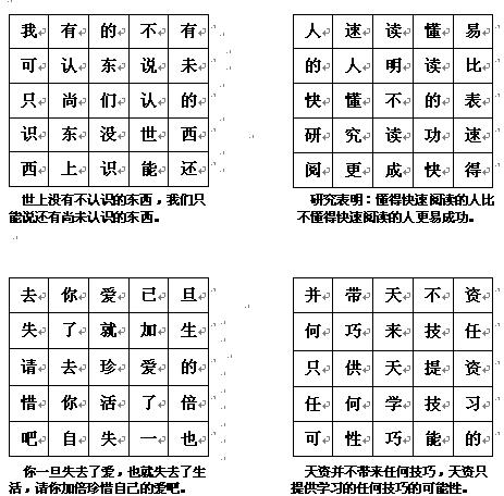 汉字舒尔特表格式